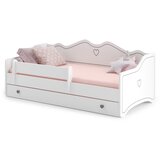 Kobi Furniture Emma - enojna postelja 160x80 v kompletu s predalom, ograjo in vzmetnico, (20626026) Cene