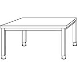 eurokraft pro renatus - pisalna miza, ogrodje s 4 nogami, širina 1200 mm, svetlo siva | Shoptok.si