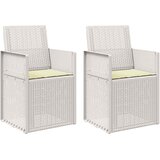  Vrtni jedilni stoli 2 pcs Bela in krem PP, (5000285817) | Shoptok.si