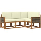  Set vanjskih sofa 4 pcs Prirodna i krem Poliester | Shoptok.si