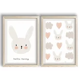 Wallity Dječje slike u setu 2 53x78 cm Hello Bunny -