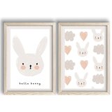 Wallity Otroške slike v kompletu 2 ks 38x53 cm Hello Bunny – Wallity Cene