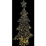vidaXL Božićno drvce s 160 LED svjetlima Topla bijela 150 cm Ratan | shoptok.hr