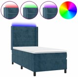  box spring s madracem LED tamnoplavi 100x200 cm baršun | shoptok.hr