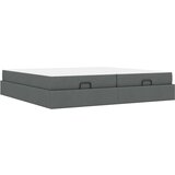  Konstrukcija postelje Temno siva 200 x 200 cm blago | Shoptok.si