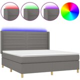  Krevet box spring s madracem LED tamnosivi 160x200 cm tkanina | shoptok.hr