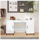 Pisalna miza visok sijaj bela 140x50x75 cm inženirski les | Shoptok.si