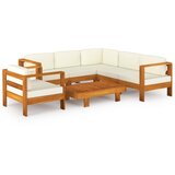  Vrtni set za sjedenje s jastucima, 7 dijelova, 100 x 60 cm, akacija | shoptok.hr