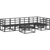 vidaXL Vrtna sedežna garnitura 6 pcs Črna 70 x 70 x 32 cm Aluminij | Shoptok.si