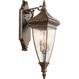 Elstead Lighting Elstead Venetian Rain Zunanja velika stenska svetilka s 3 lučmi, brušen bron, IP44, E14, (22100095) | Shoptok.si