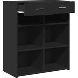  Komoda crna 80x42,5x93 cm od konstruiranog drva | shoptok.hr
