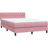 Box Spring krevet s madracem i LED ružičasti 160x220 cm baršun | shoptok.hr