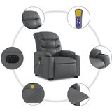  Električni masažni naslonjač na podizanje od umjetne kože siva | shoptok.hr