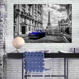  Slika - Car in Paris (1 Part) Blue Wide 90x60 | shoptok.hr