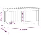  Kutija za pohranu siva 108x42 5x54 cm od masivne borovine | shoptok.hr