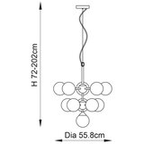  Endon 101147 - Visilica na sajli OSCAR 11xG9/18W/230V crna/zadimljena | Eponuda.com