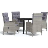  5-dijelni vrtni blagovaonski set s jastucima sivo-crni | shoptok.hr