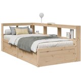 vidaXL Knjižna postelja brez vzmetnice 90x200 cm trdna borovina | Shoptok.si