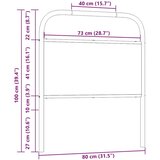  Zamjensko uzglavlje dimljeni hrast 75 cm čelik i inženjersko drvo - Dimljeni hrast 75 cm 1 | shoptok.hr