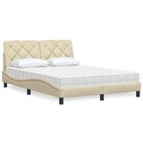  Postelja z vzmetnico krem 140x190 cm blago, (21828994) | Shoptok.si
