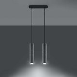  Sollux SL.0654 - Luster na sajli LUVO 2xGU10/40W/230V beton/crna | Eponuda.com