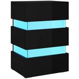Furnova LED nočna omarica visok sijaj črna 45x35x67 cm inženirski les, (21926600) | Shoptok.si
