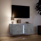  Zidni TV ormarić s LED svjetlima siva boja betona 80x31x35 cm | shoptok.hr
