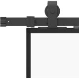  Klizna vrata s priborom crna 102,5 x 205 cm kaljeno staklo | shoptok.hr