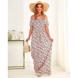 Resti Pink and black women's maxi dress with floral print - Clothing | Shoptok.si