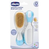 Chicco glavnik in krtača z naravnimi ščetinami - modra (0656920) Cene