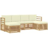  Set vanjskih sofa 6 pcs Bijela i krem 245 x 122,5 x 73 cm | shoptok.hr