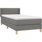  Box spring postelja z vzmetnico temno siva 90x190 cm blago, (20726442) | Shoptok.si