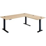 MID.YOU KOTNA PISALNA MIZA kovina, leseni material črna, hrast artisan | Shoptok.si