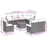  9-dijelni set vrtnih sofa s jastucima bež od poliratana | shoptok.hr