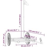 vidaXL Tovorna prikolica za kolo črna 135x68x37 cm železo | Shoptok.si