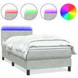 Box spring postelja z vzmetnico Svetlo siva 80x210 cm žamet, (21791005) | Shoptok.si