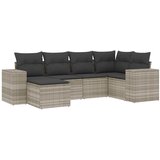  6-dijelni set vrtnih sofa od poliratana s jastucima svjetlosivi | shoptok.hr