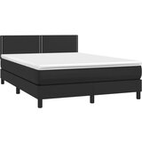  Box spring s madracem LED crni 140 x 190 cm umjetna koža | shoptok.hr