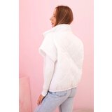 Kesi Włoski Women's quilted vest with short sleeves and a stand-up collar white | shoptok.hr