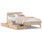 Maison Chic Posteljni okvir - Enojna postelja - Postelja za odrasle brez vzmetnice 90x190 cm trdna borovina-J6652, (21766781) | Shoptok.si