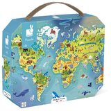 Janod sestavljanka v kovčku – zemljevid sveta – 100 kosov | Shoptok.si