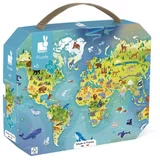 Janod sestavljanka v kovčku – zemljevid sveta – 100 kosov