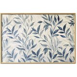  Plakat - Delicate Botanical Motif with Blue Leaves 60x40 Zlatni okvir | shoptok.hr