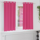 vidaXL Zavjese sa zavjesama 2 pcs Svijetla roza 175 x 140 cm Poliester | shoptok.hr