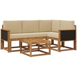  Set vanjskih sofa 5 kom. Prirodna i bež Poliester Smeđa 59 x 59 x 37 cm | Shoptok.si