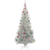 vidaXL Božično drevo med 300 LED z stojalom srebrna 240 cm PET | Shoptok.si