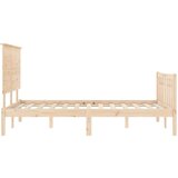  Kreveta s uzglavljem 120 x 200 cm od masivnog drva | shoptok.hr