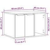 vidaXL omara za mačje stranišče dimljeni hrast 60x40x40 cm inž. les | Shoptok.si