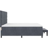 Box Postelja z vzmetnico z vzmetnico Temno siva 200 x 200 cm Žamet - - Siva - 99.64 - 200 x 200 cm - | Shoptok.si