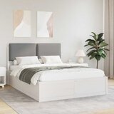  Krevetni okvir s tapiciranim uzglavljem Svijetlo siva Svjetlosiva 160 x 200 cm | shoptok.hr